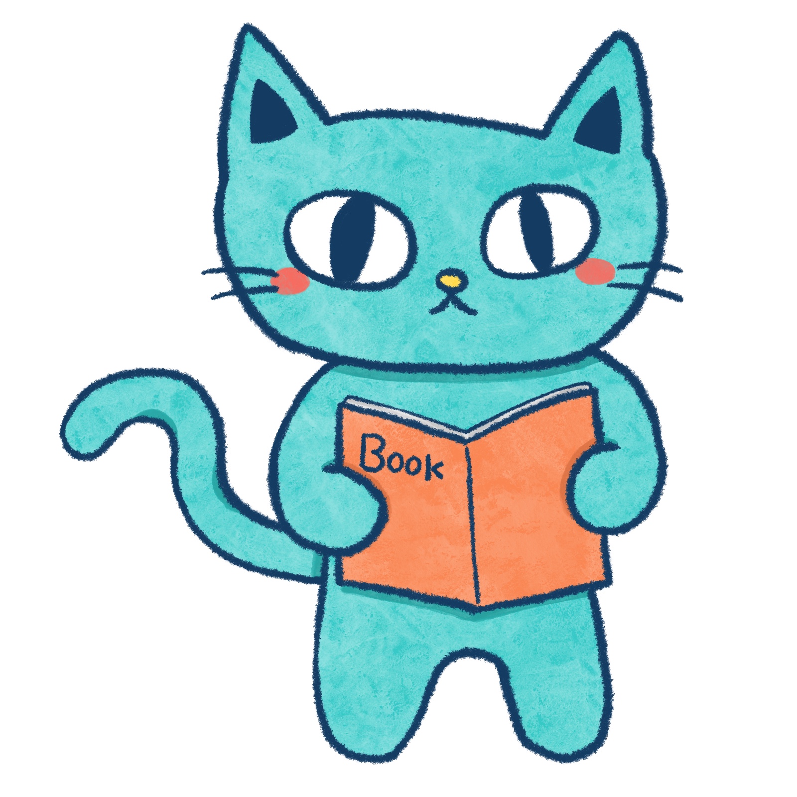 本を読む猫のイラスト