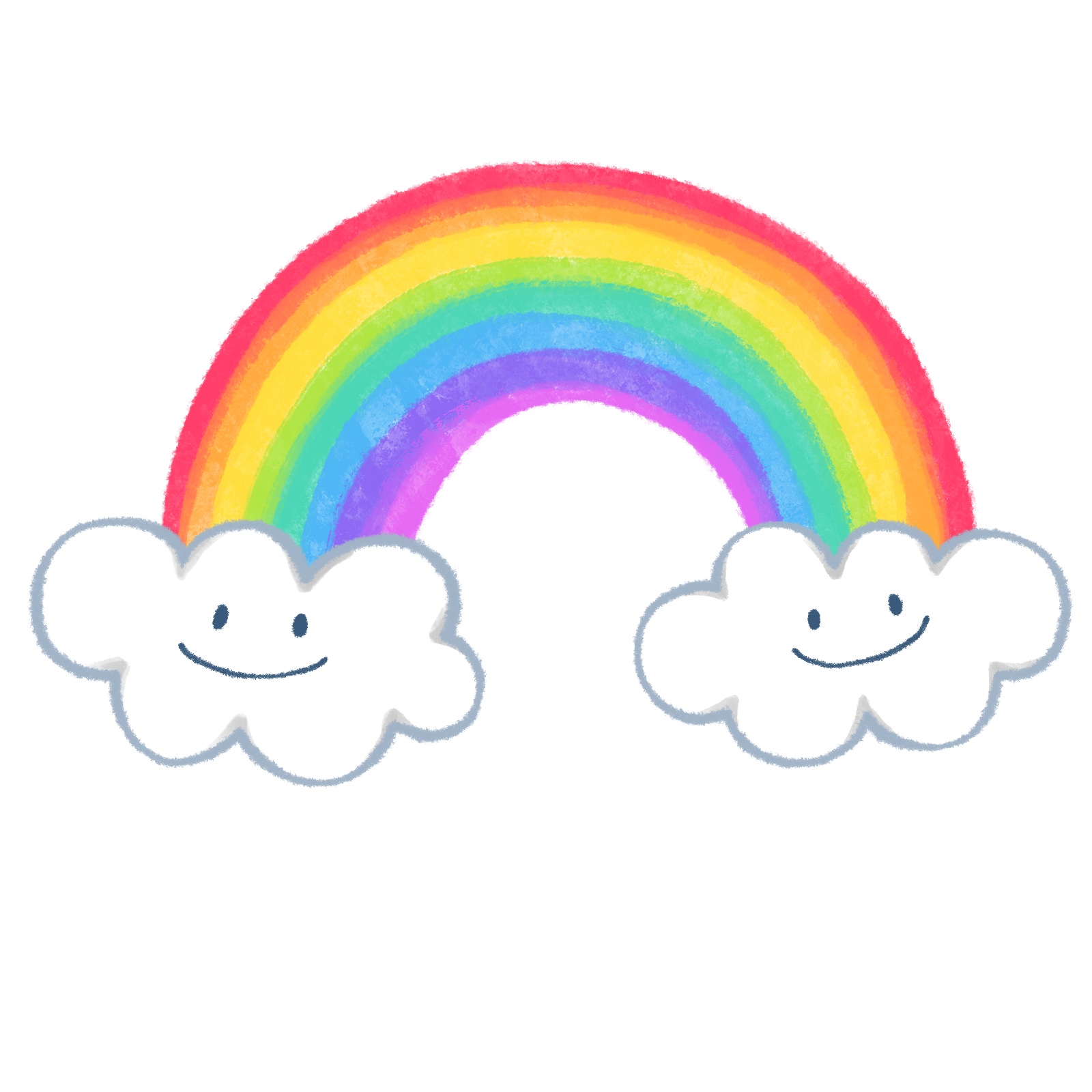 虹と雲のイラスト