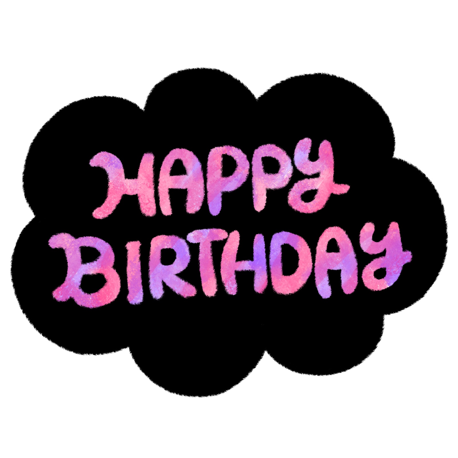 happy birthdayの文字イラスト