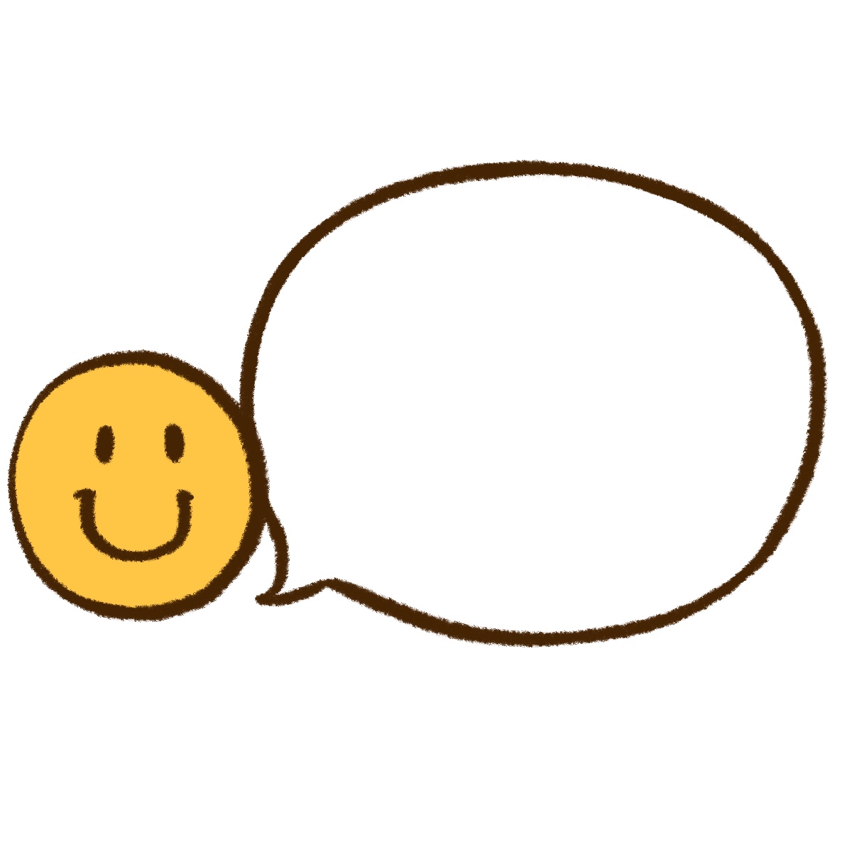 にこちゃんとふきだしのイラスト