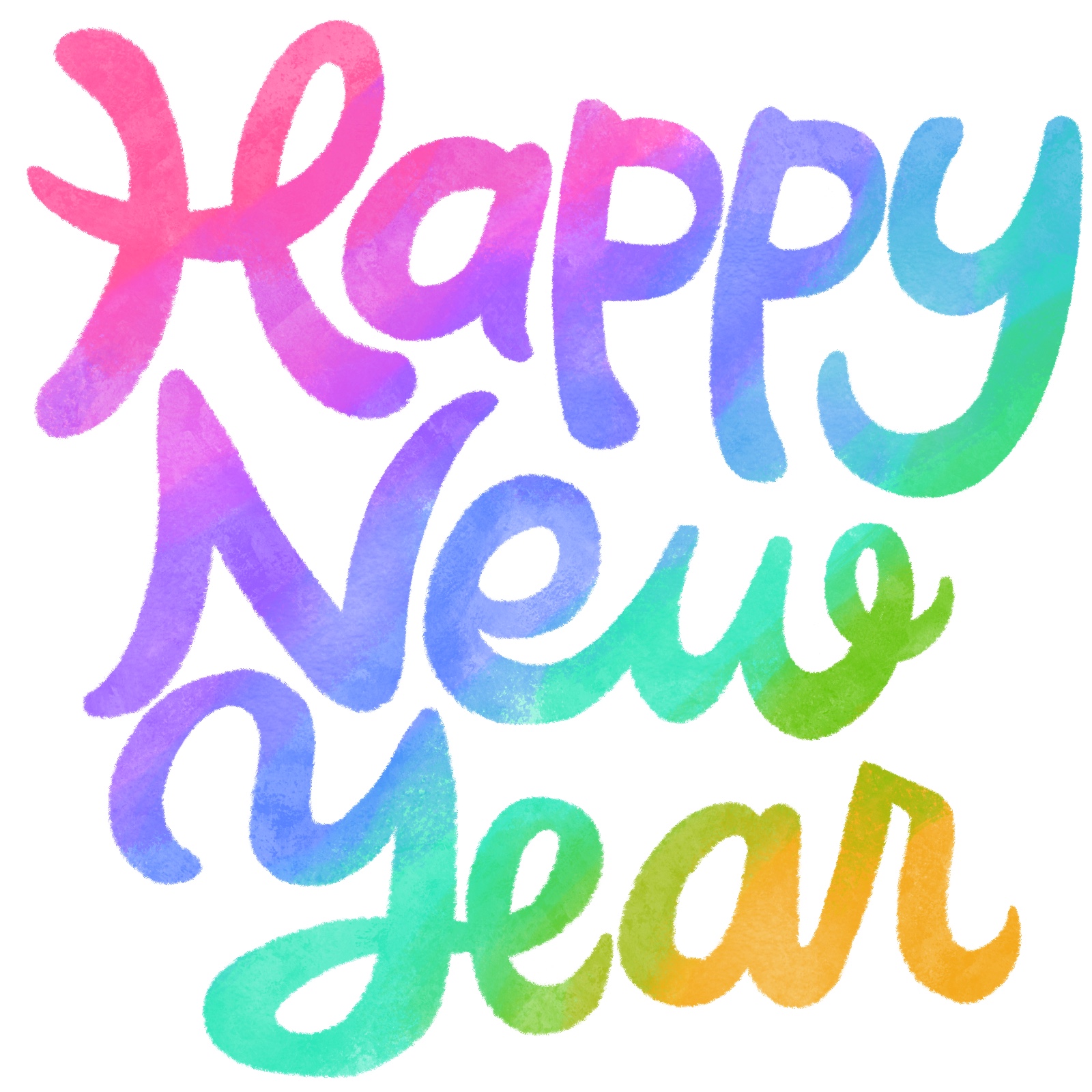 Happy New Yearの文字イラスト