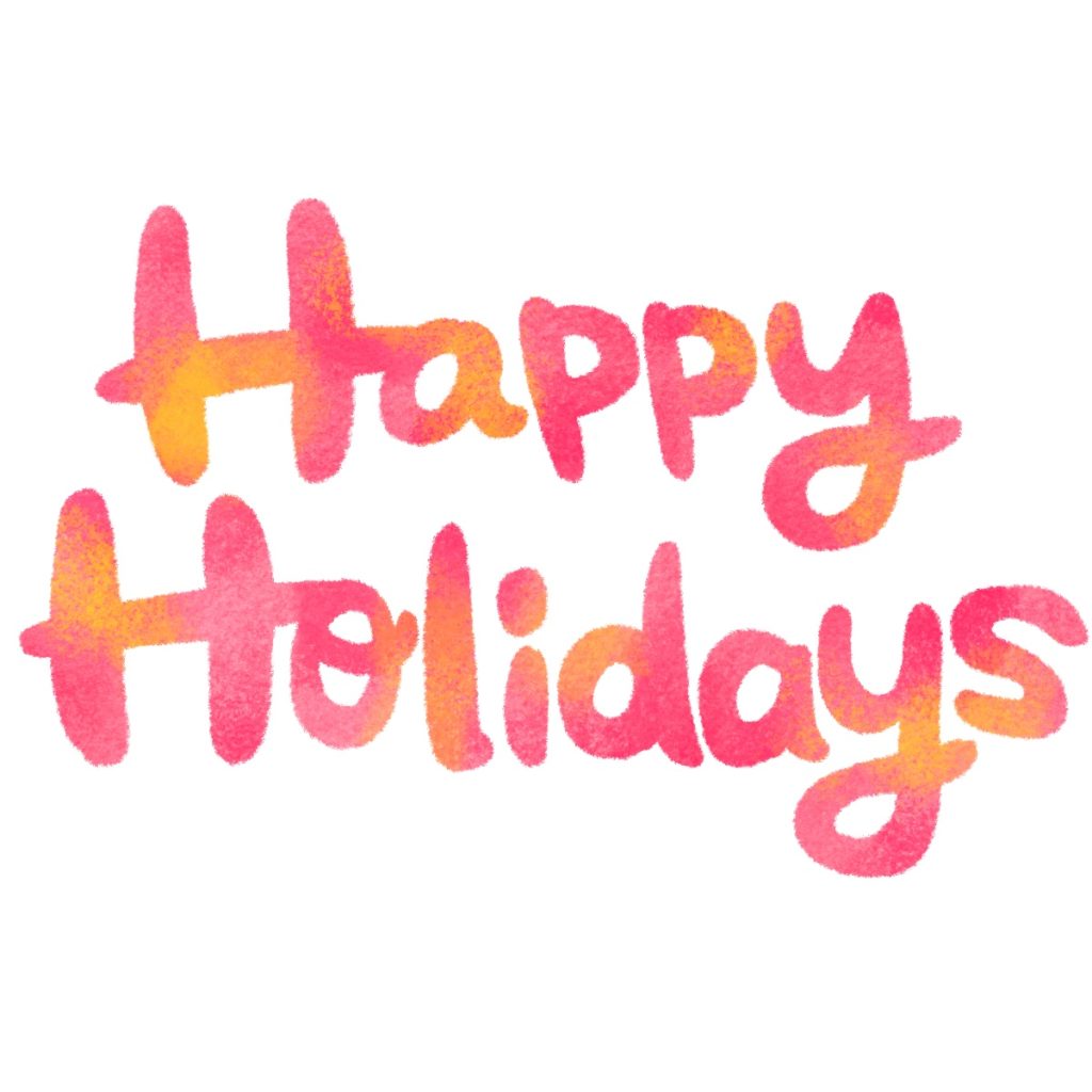 Happy Holidaysの文字イラスト