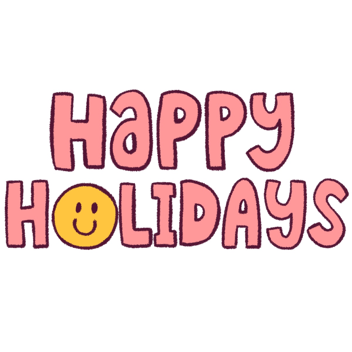 Happy Holidaysの文字イラスト