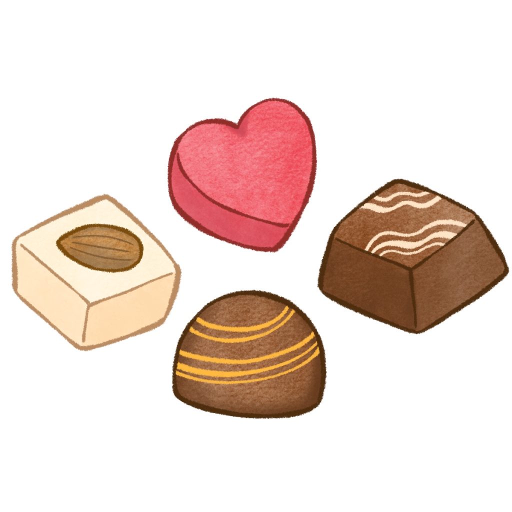 いろんなチョコレートのイラスト