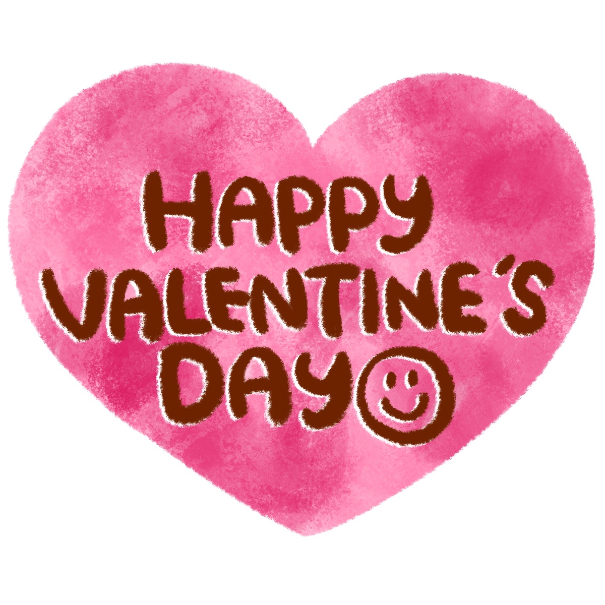 happy valentine’s dayの文字＆ハートのイラスト