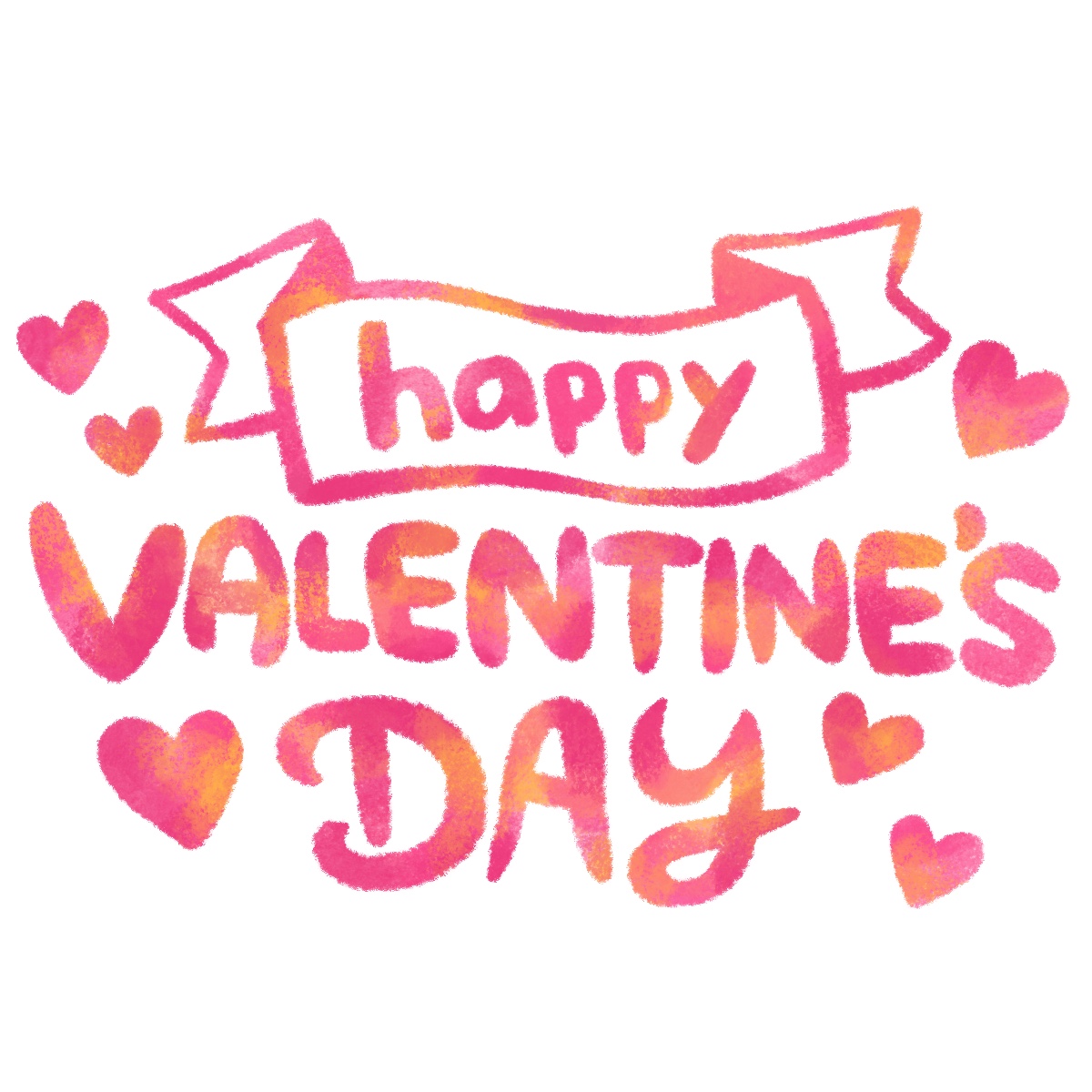 Happy Valentine’s Dayの文字イラスト