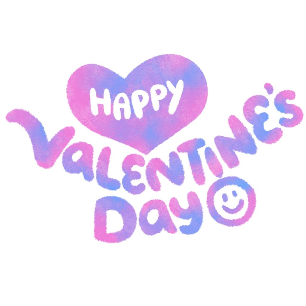 Happy Valentine's Dayの文字イラスト