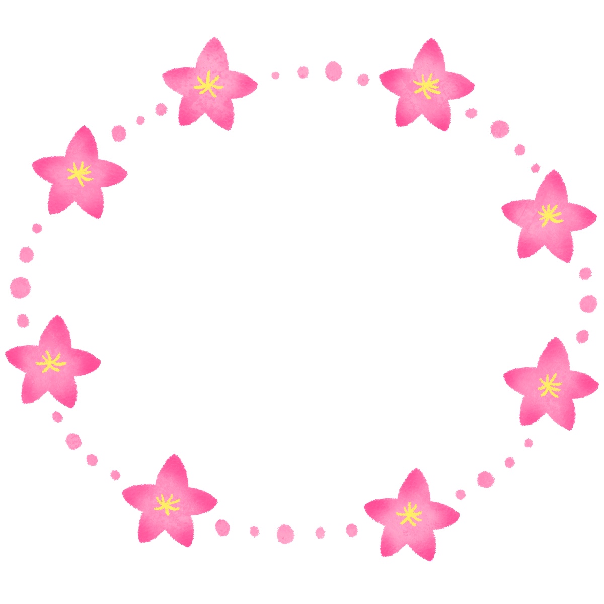 桃の花のフレームのイラスト