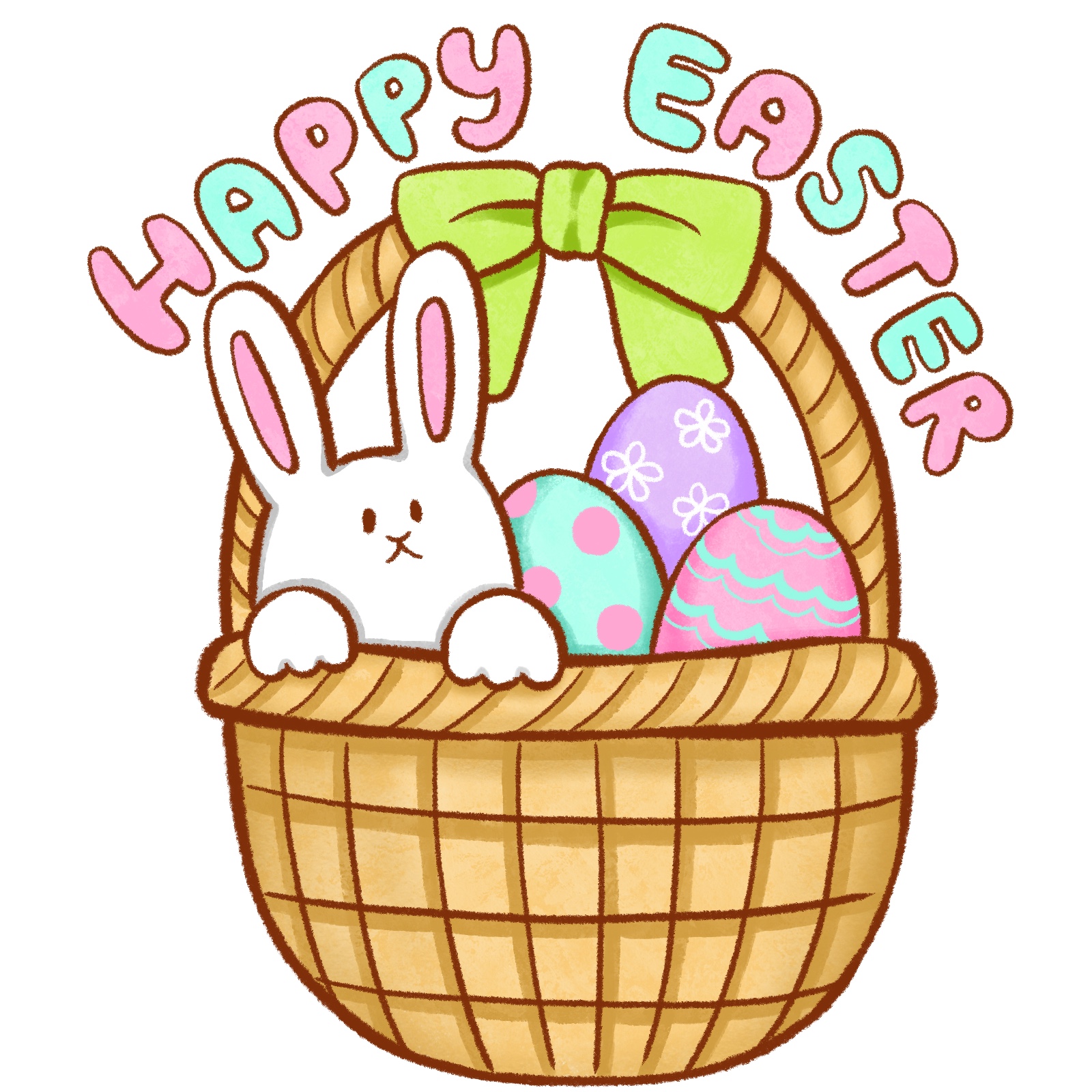 Happy Easterの文字イラスト