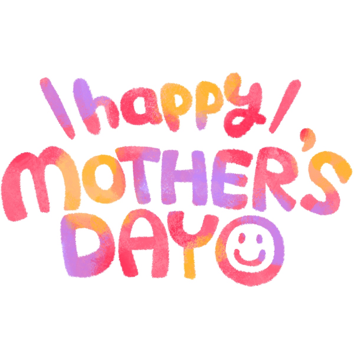 Happy Mother's Dayの文字イラスト